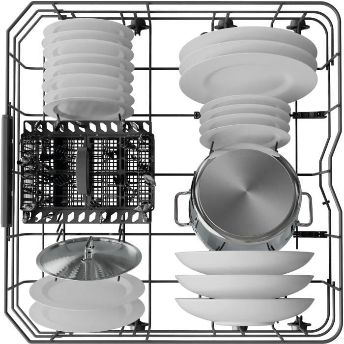 Lave-vaisselle pose libre WHIRLPOOL WFC3C34X - 14 couverts - Induction - L60cm - 44 dB - Inox