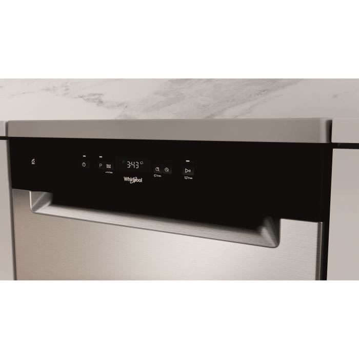 Lave-vaisselle pose libre WHIRLPOOL WFC3C34X - 14 couverts - Induction - L60cm - 44 dB - Inox