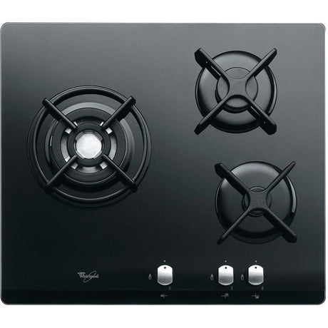 Table de cuisson Gaz - WHIRLPOOL AKT404NB - 3 foyers - 6350W - L59 x P51cm - Noir