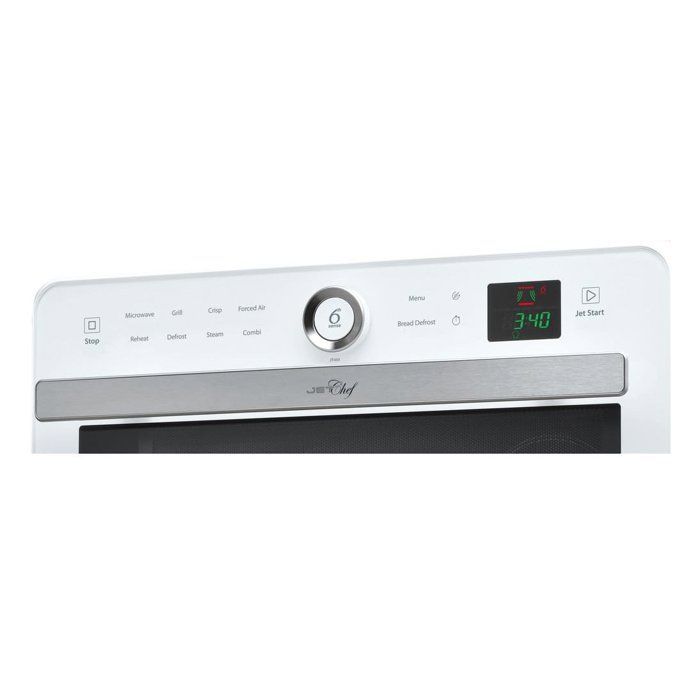 WHIRLPOOL JT469WH - Micro-ondes Jet Chef - 33 L - 6eme SENS Combi Crisp Vapeur - Cavité Inox - Plateau tournant 36 cm - Blanc