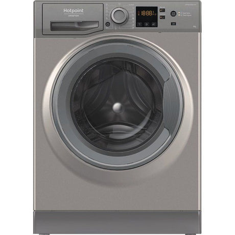 Lave-linge hublot HOTPOINT NSWM946GGFR - 9 kg - Induction - 1400 trs/min - Classe A - Graphite