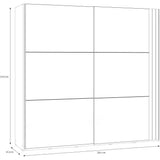 Armoire WAIKATO - Cachemire - 2 portes coulissantes - L220 x P61 x H210,5 cm