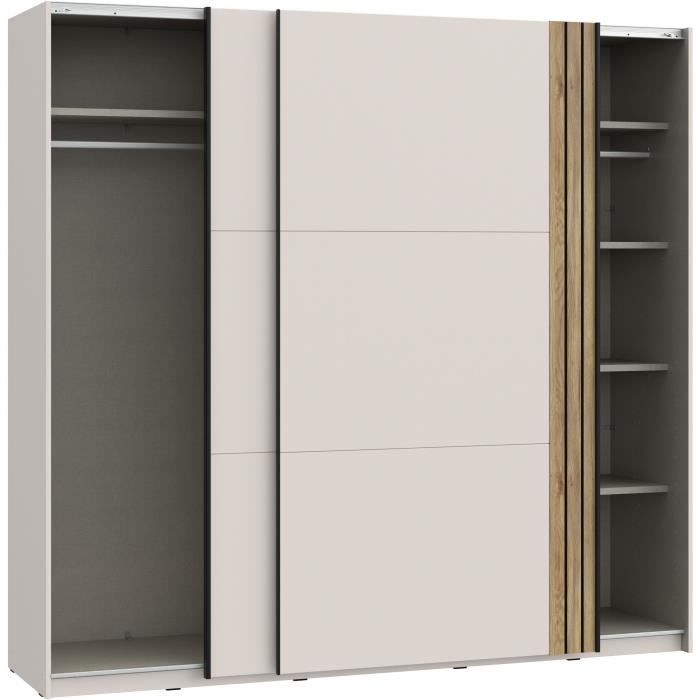 Armoire WAIKATO - Cachemire - 2 portes coulissantes - L220 x P61 x H210,5 cm
