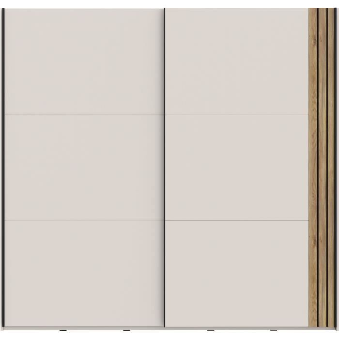 Armoire WAIKATO - Cachemire - 2 portes coulissantes - L220 x P61 x H210,5 cm