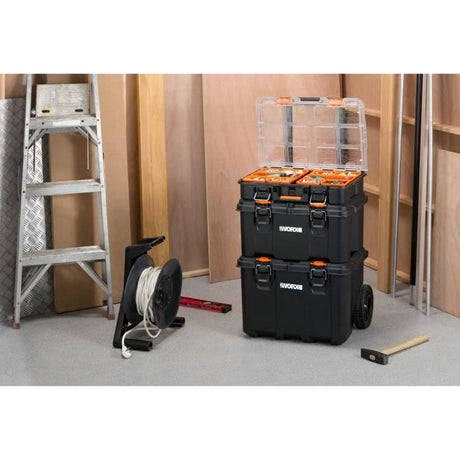 Systeme modulaire 3 en 1 - WORW BY KETER - STACK N ROLL - 48 x 39 x 69,5 cm - Noir