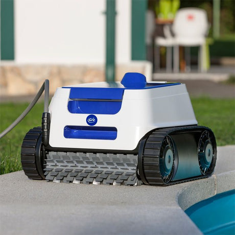 GRE - Robot piscine ER230 - Entretien fond, parois et lignes d'eau - Piscine enterrée ou hors-sol paroi rigide 9x4m - Autonomie 2h
