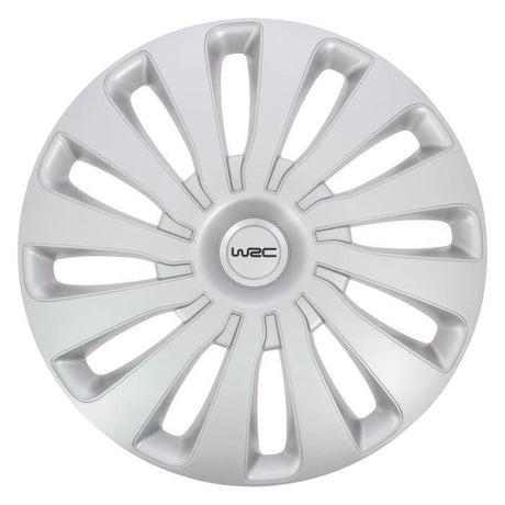 Lot de 4 enjoliveurs Gris métallisés 14 pouces - WRC - SEPANG - Look sportif - Fixation simple et rapide par clips