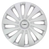 Lot de 4 enjoliveurs Gris métallisés 14 pouces - WRC - SEPANG - Look sportif - Fixation simple et rapide par clips