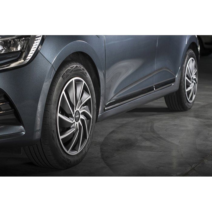 Lot de 4 enjoliveurs Bi-couleur gris & noir 14 pouces - WRC - TURBO - Look racing - Fixation simple et rapide par clips