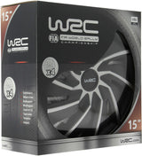 Lot de 4 enjoliveurs Bi-couleur gris & noir 15 pouces - WRC - TURBO - Look racing - Fixation simple et rapide par clips