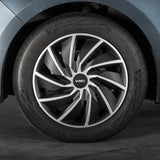 Lot de 4 enjoliveurs Bi-couleur gris & noir 16 pouces - WRC - TURBO - Look racing - Fixation simple et rapide par clips