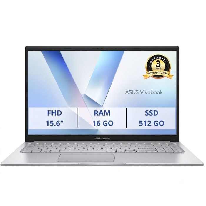 PC Portable ASUS VivoBook 15 X1504 : Win 11 - 15.6 FHD - Intel Core 7 150U - RAM 16Go - 512Go SSD