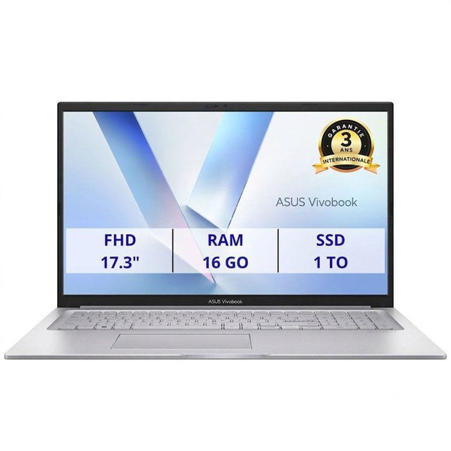PC Portable ASUS VivoBook 17 X1704 : Sans Windows - 17.3 FHD - Intel Core 7 150U - RAM 16Go - 1To SSD