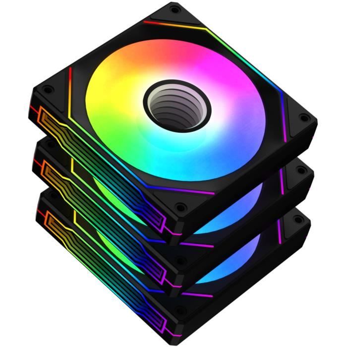 Pack de 3 Ventilateurs - XIGMATEK Infinity G20A - 120 mm - Pour boitier PC - Noir