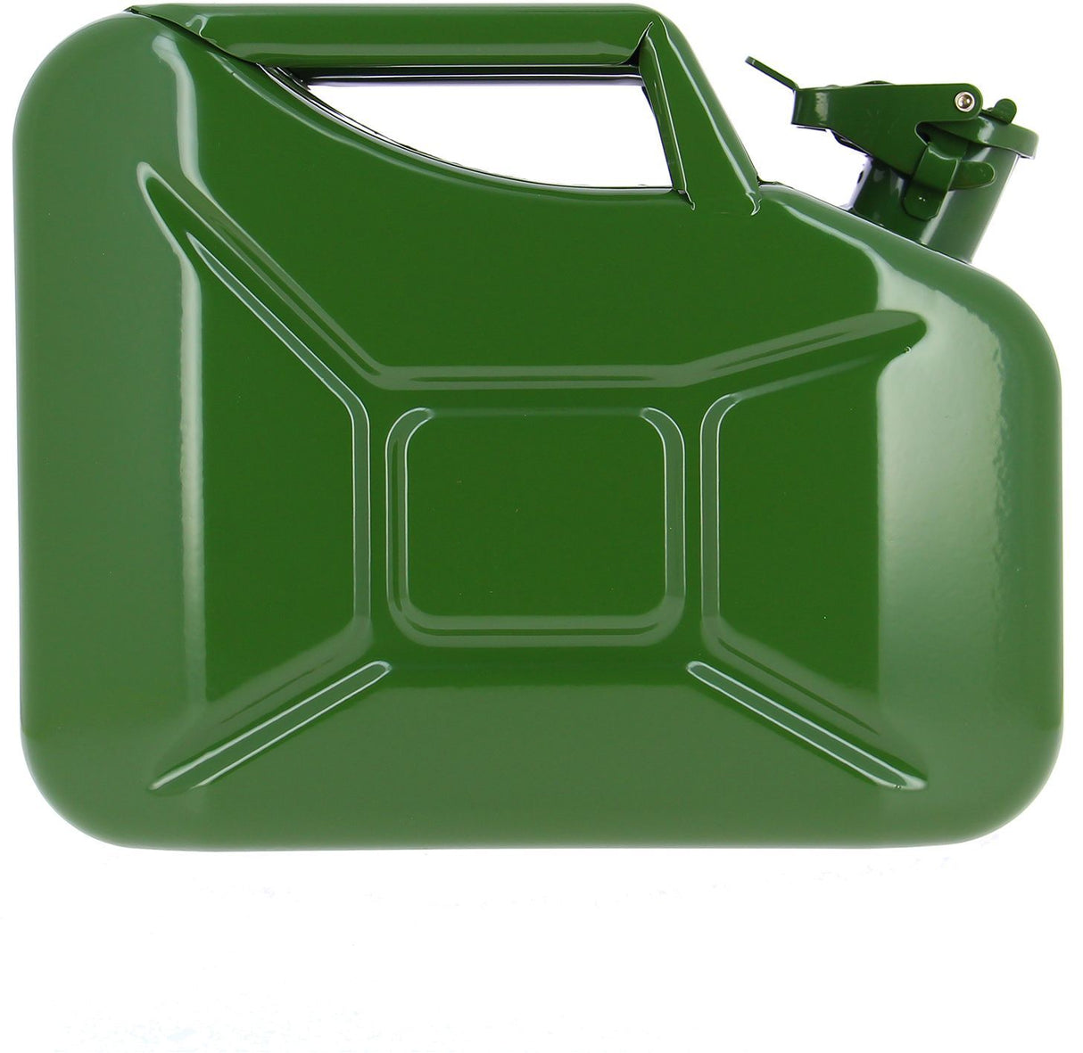 jerrican design US métal 10L --PRECISSION STEEL -  jerrican essence - bonne résistance aux chocs et perçage - crochet de fermeture