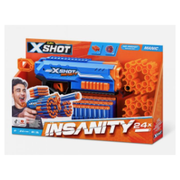 Lanceur de fléchettes - ZURU - X-SHOT Manic - Capacité 47 fléchettes - Portée 30 m - Compact et puissant