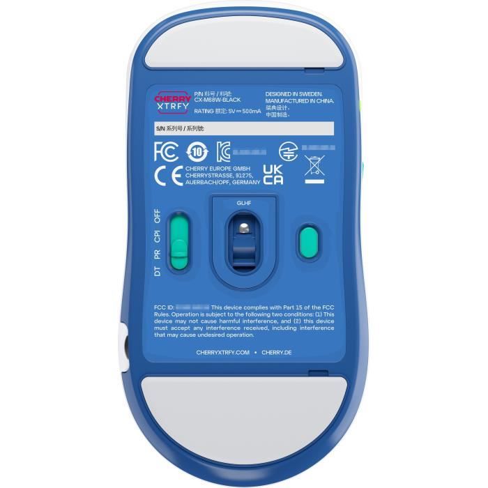 Souris gamer sans fil symétrique ultra-légere 2,4 GHz - CHERRY XTRFY M68 WIRELESS - Blanc