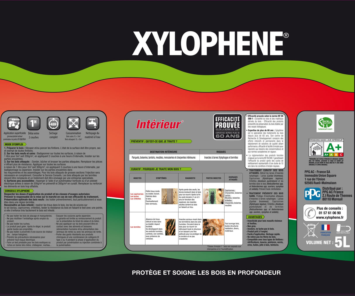 Traitement bois & parquets - Incolore - Xylophene - 5L