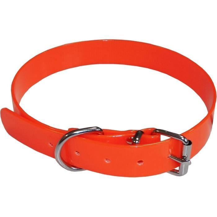 Collier pour chien - AIME - Fluo Hunt - Taille M 52-57 cm - PVC Orange fluo