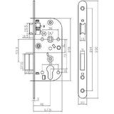 Serrure a encastrer trou de cylindre - YALE - Y60R-A40/N - Axe 40mm - Coffre 148mm - Porte d'entrée, locaux sensibles - Noir