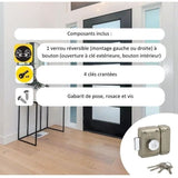 Verrou a bouton YALE - Cylindre 5 goupilles Ø 23 L 45 mm - YV25 - 28211000