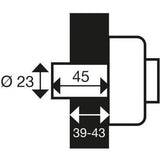 Verrou a bouton YALE - Cylindre 5 goupilles Ø 23 L 45 mm - YV25 - 28211000