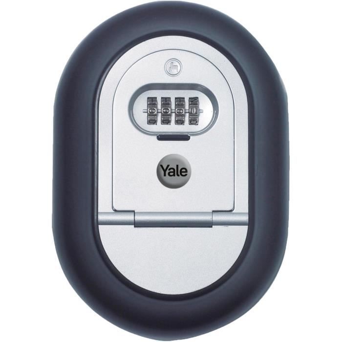 Boîte a clés sécurisée a code programmable 4 chiffres - YALE - Y500 - Résistant aux intempéries et aux effractions - Gris/Noir