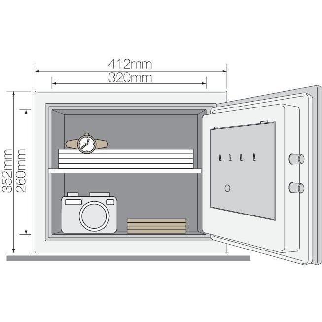 Coffre-fort ignifuge YALE a serrure électronique - Format domestique H.35 x l.41 x P.36 cm (19 L)