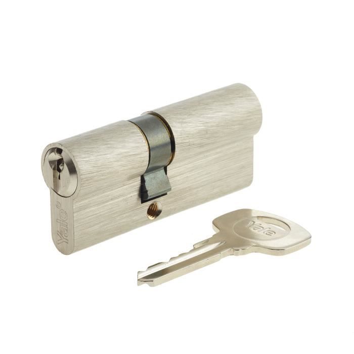 Cylindre YALE série 500+ 30x40 mm nickelé - 5 goupilles - 3 clés