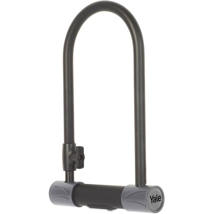 Antivol U de Sécurité - YALE - YUL2/13/230/1 - Certifié Sold Secure Silver - Pour Vélo, VTT - 230 x 115 x 13 mm - Noir
