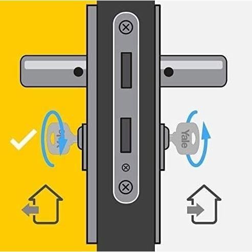 Cylindre de Serrure - YALE - YC1000+ - Débrayable - 30x40 mm - 6 Goupilles - 4 Clés réversibles - Nickelé