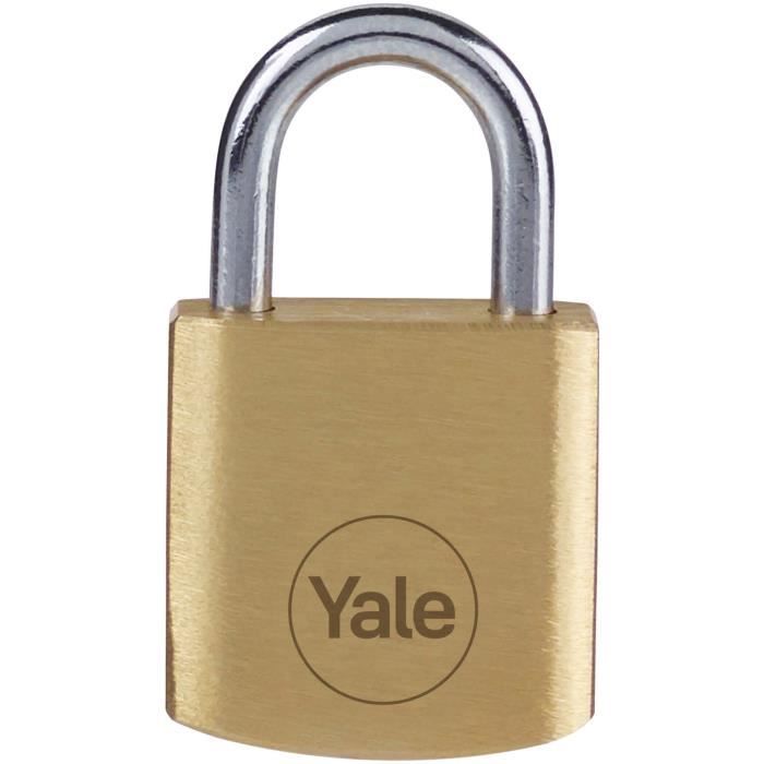 Cadenas laiton - YALE - Y110B/20/111/4 - 20mm - Anse acier - 3 clés