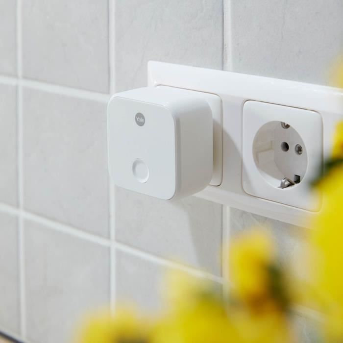 Pont WiFi pour acces a distance - YALE Connect Wi-Fi Bridge - 05/401C00/WH - Fonctionnalité Assitant Vocal - Prise 2 broches