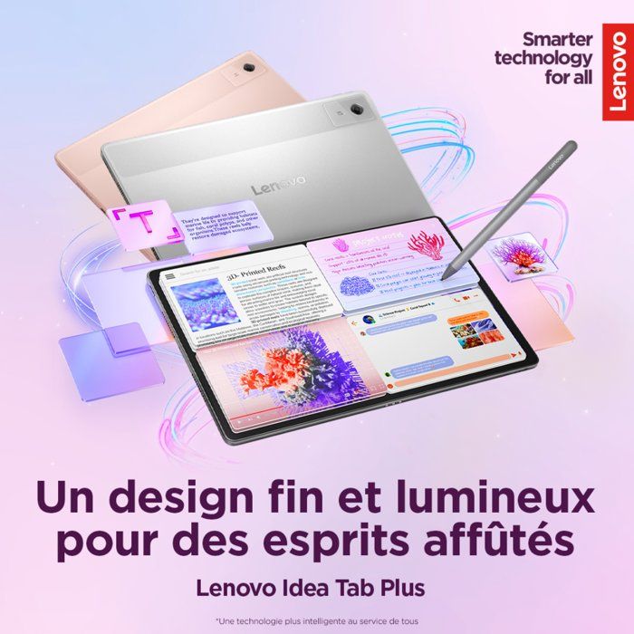 Tablette Tactile LENOVO IdeaTab Plus | 12,1 2,5K IPS - 8 Go RAM - 256 Go Stockage - Gris - Stylet + Folio