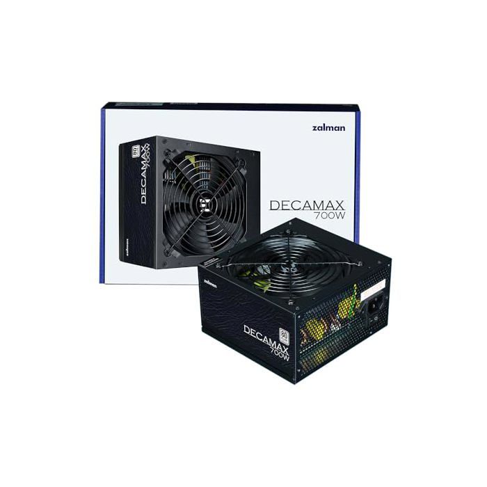 Alimentation PC - ZALMAN - DecaMax 700W - 80Plus - Non modulaire - Ventilateur 120mm - Noir
