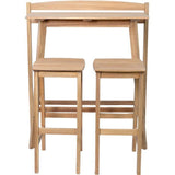 Ensemble bar de jardin - ZANZIBAR - Bois d'Acacia FSC - 1 table haute 100x44,5xH.112 cm - 2 tabourets 35x37xH.72 cm - 2 personnes