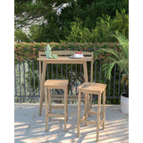 Ensemble bar de jardin - ZANZIBAR - Bois d'Acacia FSC - 1 table rectangulaire 44,5 x 100 x 112 cm - 2 tabourets 37 x 35 x 72 cm