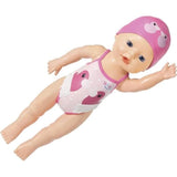 BABY BORN - Ma premiere nage - Poupée fille 30 cm avec tenue non détachable et bonnet  Jouet de bain   Des 1 an