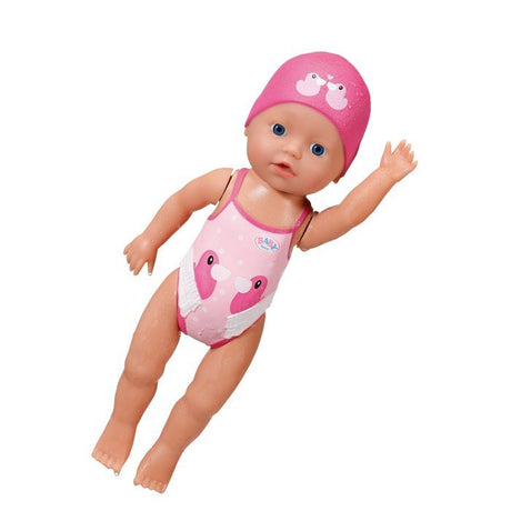 Poupon - BABY BORN -  Ma premiere nage - Poupée fille 30 cm - Tenue non détachable et bonnet - Jouet de bain - Des 1 an