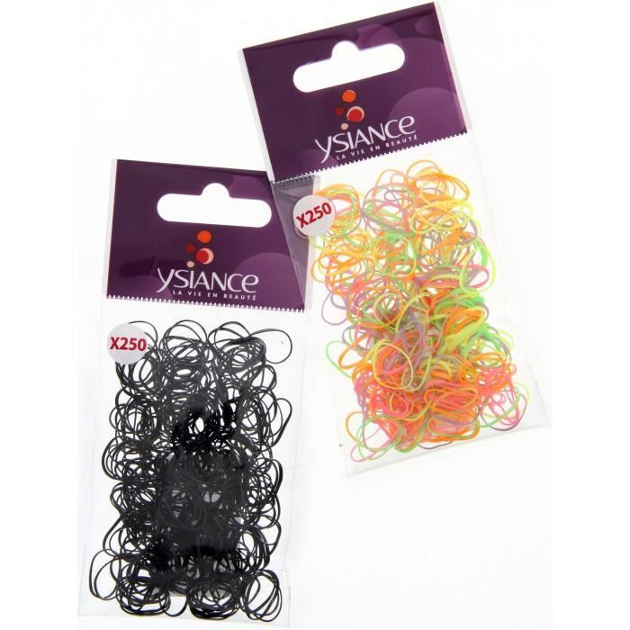 YSIANCE Lot de 250 Mini Elastiques cheveux en Caoutchouc