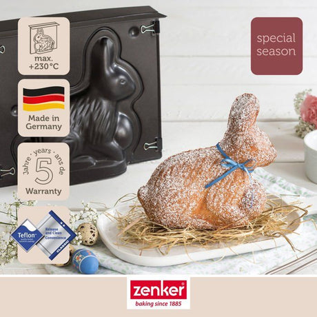 Ensemble de moule lapin de P‚ques 3D et 5 emporte-pieces lapin - ZENKER