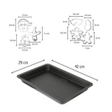 Plaque de cuisson et 7 emporte-pieces de Noël inox - ZENKER - 42 x 29 cm