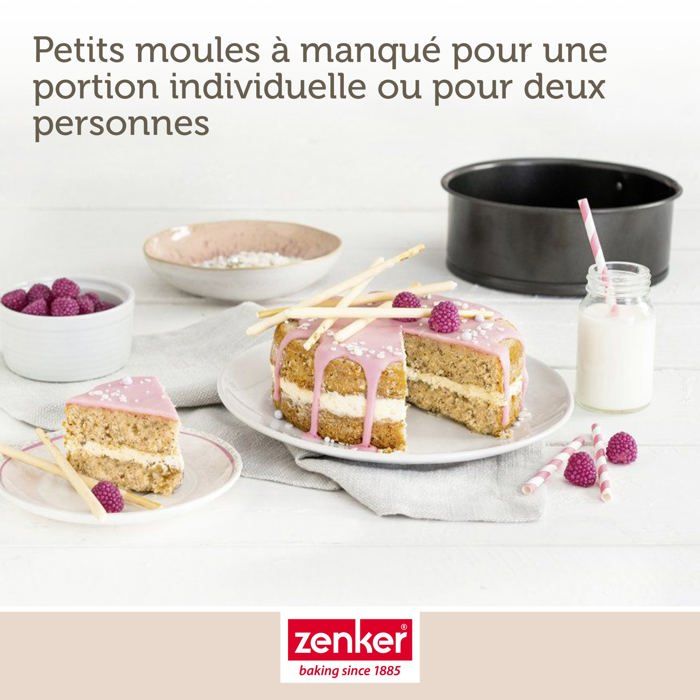 Lot de 2 mini moules a manqué a charniere - ZENKER - Special Mini - 12 et 16 cm