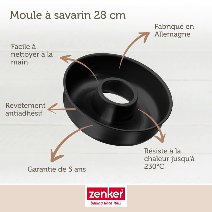 Set de moule a cakes et moule a savarins - ZENKER - Black Metallic - 30,5 x 11,5 cm et 28 cm