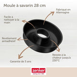 Set de moule a cakes et moule a savarins - ZENKER - Black Metallic - 30,5 x 11,5 cm et 28 cm