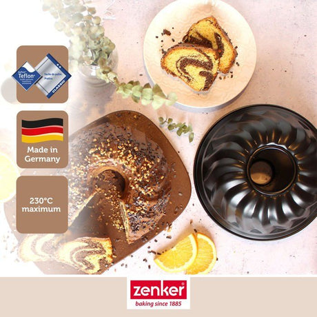 Moule a kouglofs et moule a savarin - ZENKER - Black Metallic - 25 et 28 cm