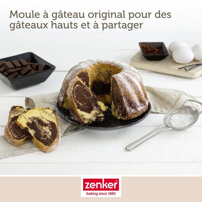Moule a kouglofs et moule a savarin - ZENKER - Black Metallic - 25 et 28 cm