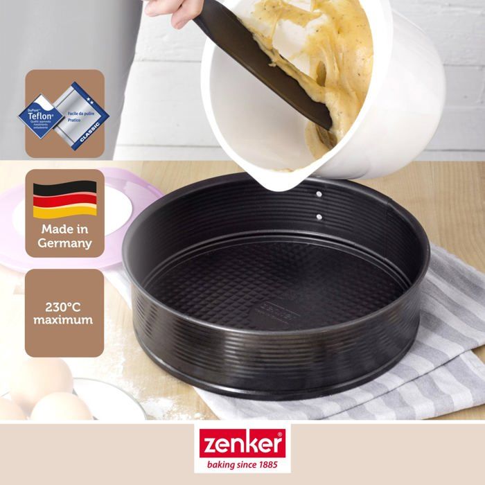 Set de 3 moules a charniere ronds - ZENKER - Black Metallic - 20, 24 et 28 cm