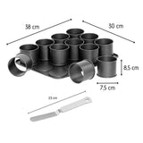 Plaque a pâtisserie mini gâteaux et spatule a glacer - ZENKER - Black Metallic