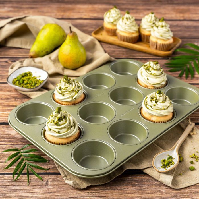 Ensemble 2 pieces spécial muffins - ZENKER - 1 moule 12 empreintes et 40 moules en papier bio